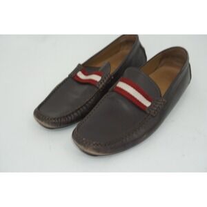 Bally Waltec Loafers Moro Brown Leather Driving Casual Shoes Italy Men's Size 11